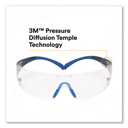 3M™ Securefit Protective Eyewear 400 Series Black/blue Plastic Frame Clear Polycarbonate Lens