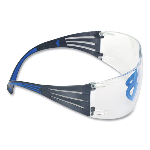 3M™ Securefit Protective Eyewear 400 Series Black/blue Plastic Frame Clear Polycarbonate Lens