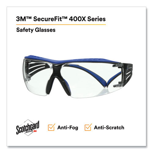 3M™ Securefit Protective Eyewear 200 Series Blue/gray Plastic Frame Clear Polycarbonate Lens