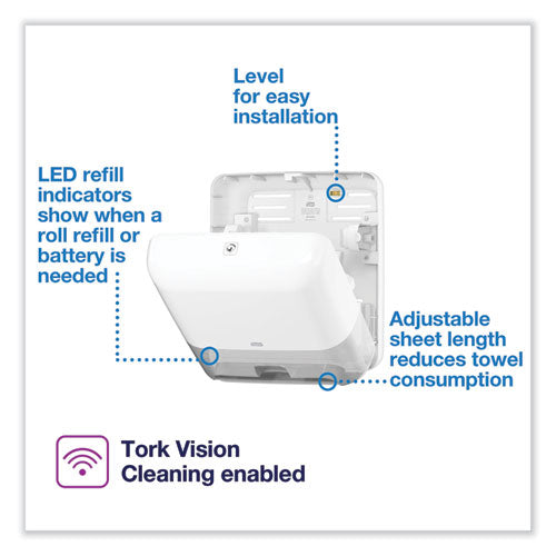 Tork Elevation Matic Hand Towel Roll Dispenser With Sensor 13x8x14.5 White