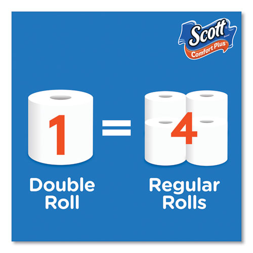 Scott Comfortplus Toilet Paper Mega Roll Septic Safe 1-ply White 425 Sheets/roll 12 Rolls/pack