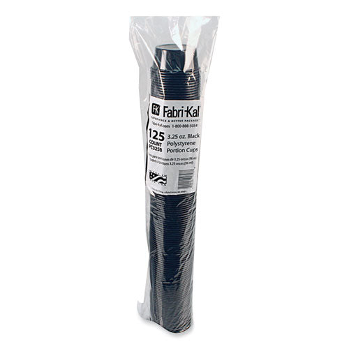 Fabri-Kal Portion Cups 3.25 Oz Black 125/sleeve 20 Sleeves/Case