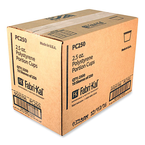 Fabri-Kal Portion Cups 2.5 Oz Translucent 125/sleeve 20 Sleeve/Case