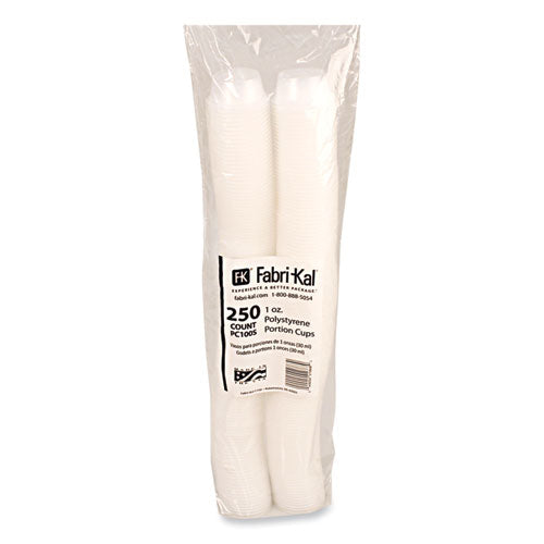 Fabri-Kal Portion Cups Squat 1 Oz Translucent 125/sleeve 20 Sleeve/Case
