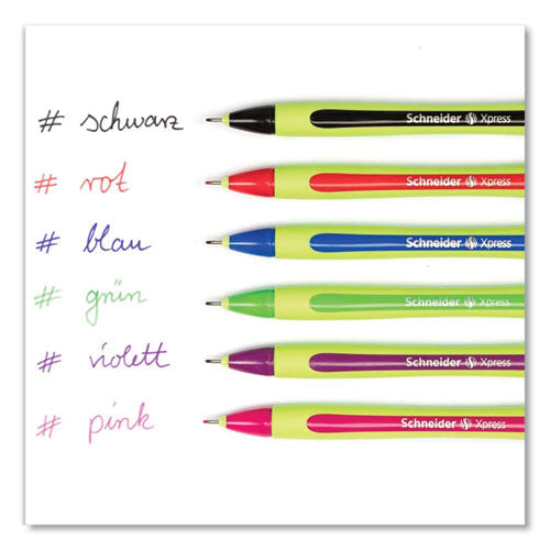 Schneider Xpress Fineliner Pen Stick Fine 0.8 Mm Assorted Ink And Barrel Colors 6/pack