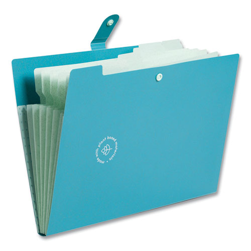 U Brands U Eco Six-pocket Expandable Folder 4.5" Expansion 6 Sections Snap Button Closure 1/6-cut Tabs Letter Size 3/pack