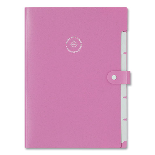U Brands U Eco Six-pocket Expandable Folder 4.5" Expansion 6 Sections Snap Button Closure 1/6-cut Tabs Letter Size 3/pack