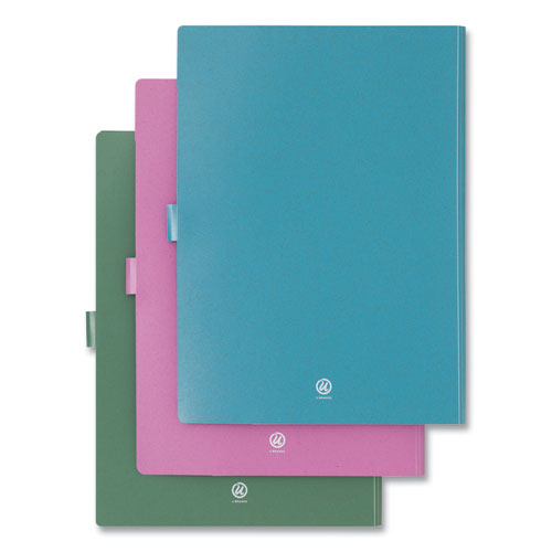 U Brands U Eco Six-pocket Expandable Folder 4.5" Expansion 6 Sections Snap Button Closure 1/6-cut Tabs Letter Size 3/pack