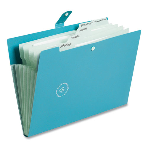 U Brands U Eco Six-pocket Expandable Folder 4.5" Expansion 6 Sections Snap Button Closure 1/6-cut Tabs Letter Size 3/pack