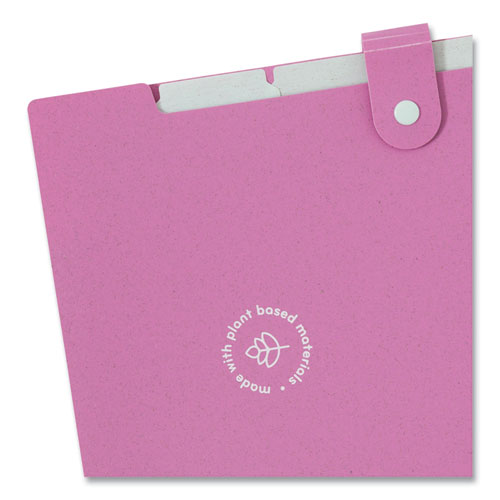 U Brands U Eco Six-pocket Expandable Folder 4.5" Expansion 6 Sections Snap Button Closure 1/6-cut Tabs Letter Size 3/pack