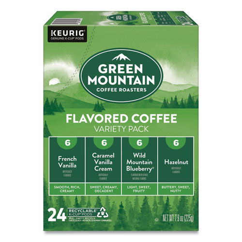 Green Mountain Coffee Flavored Variety Coffee K-cups Assorted Flavors 0.38 Oz K-cup 24/box