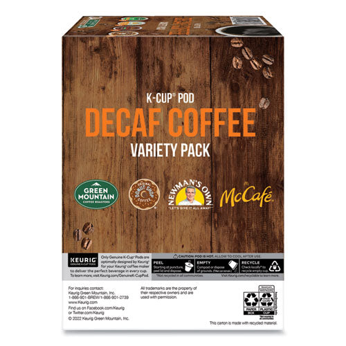Green Mountain Coffee Decaf Variety Coffee K-cups Assorted Flavors 0.38 Oz K-cup 24/box