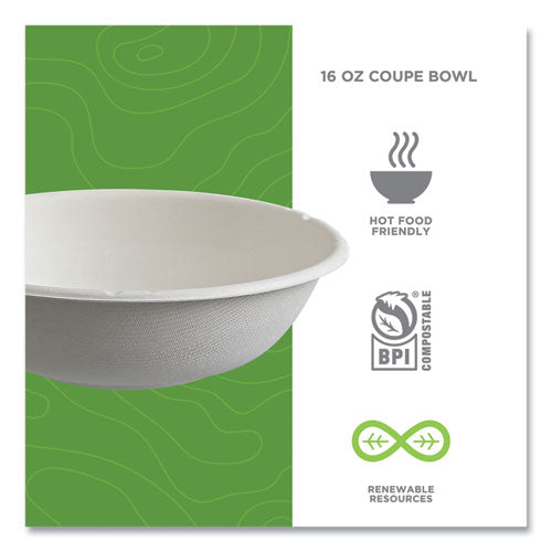 Eco-Products Vanguard Renewable And Compostable Sugarcane Bowls 16 Oz White 800/Case