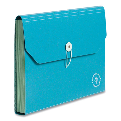 U Brands U Eco 13-pocket Expandable File 9.75" Expansion 13 Sections; Button/elastic Closure 1/12-cut Tabs Letter Size Ocean