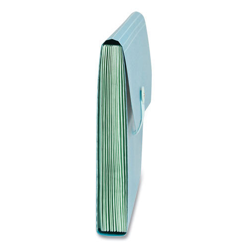 U Brands U Eco 13-pocket Expandable File 9.75" Expansion 13 Sections; Button/elastic Closure 1/12-cut Tabs Letter Size Ocean