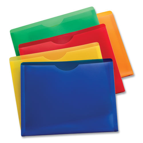 Universal Expanding Poly File Jackets 1 Section Straight Tab Letter Size Assorted 10/pack