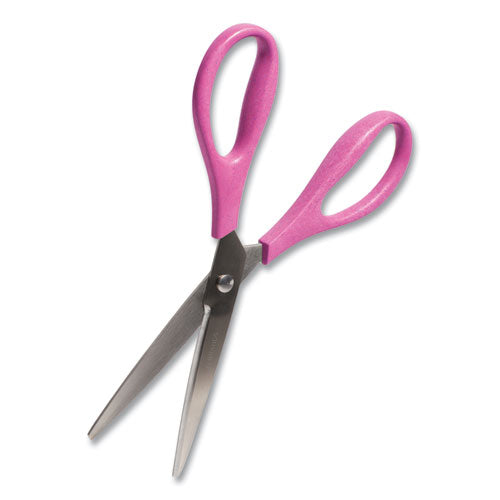 U Brands U Eco Scissors. Concave Tip 9.45" Long 3" Cut Length Assorted Straight Handle 3/pack
