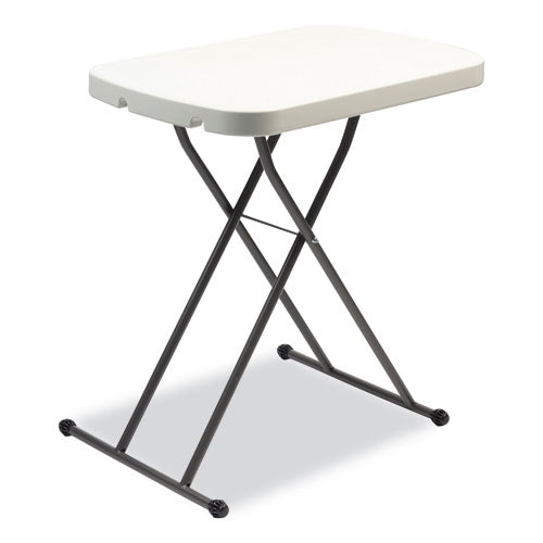 Alera Height-adjustable Personal Folding Table Rectangular 26.63"x25.5"x25" To 36" White Top Dark Gray Legs