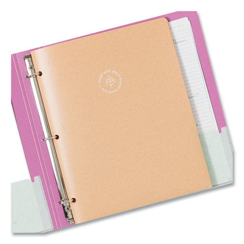 U Brands U Eco Poly Two-pocket Folders Three-hole Punched Poly/wheat Straw 11x8.5 Assorted12/pack
