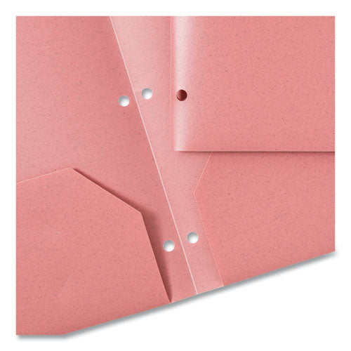 U Brands U Eco Poly Two-pocket Folders Three-hole Punched Poly/wheat Straw 11x8.5 Assorted12/pack