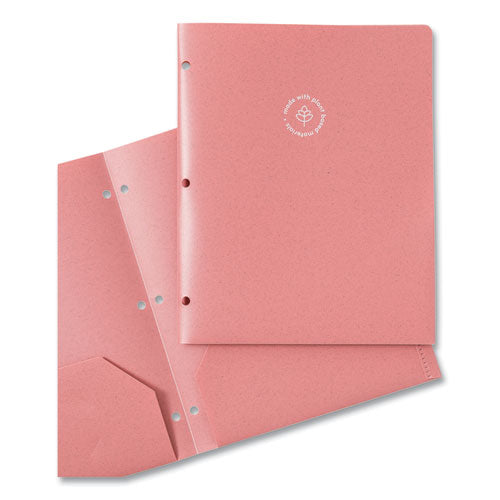U Brands U Eco Poly Two-pocket Folders Three-hole Punched Poly/wheat Straw 11x8.5 Assorted12/pack