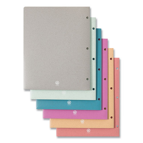 U Brands U Eco Poly Two-pocket Folders Three-hole Punched Poly/wheat Straw 11x8.5 Assorted12/pack
