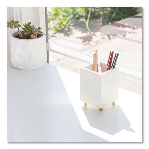 U Brands Juliet Pencil Cup 3"wx3"dx4"h White