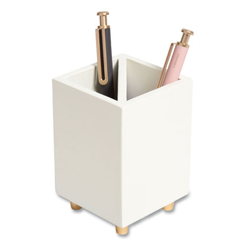 U Brands Juliet Pencil Cup 3"wx3"dx4"h White