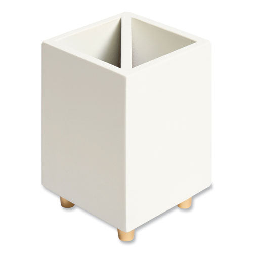 U Brands Juliet Pencil Cup 3"wx3"dx4"h White
