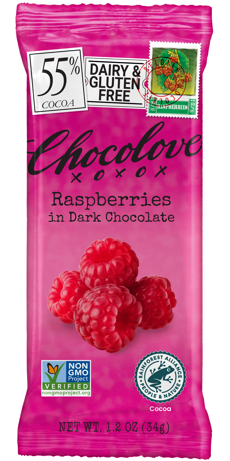 Chocolove Raspberries In Dark Chocolate-1.2 oz.-12/Box-12/Case MPN ...