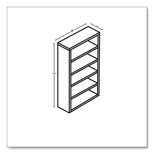 HON 10500 Series Laminate Bookcase Five Shelves 36"x13"x71" Kingswood Walnut