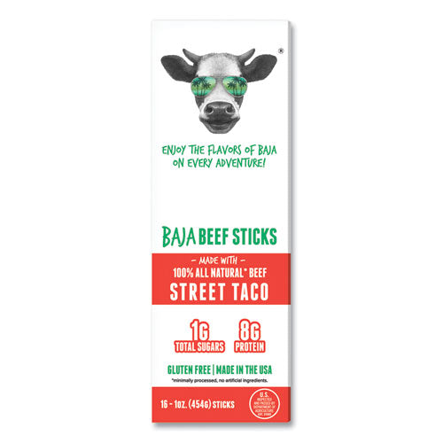 Baja Jerky Beef Sticks Street Taco 1 Oz Stick 16/pack