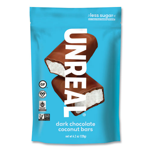 UNREAL Dark Chocolate Coconut Bars Dark Chocolate 4.2 Oz Bag 2/Case