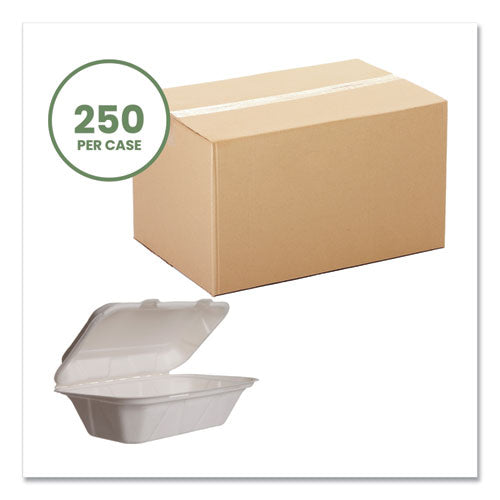 Vegware™ Nourish Molded Fiber Takeout Containers 5x9x2 White Sugarcane 250/Case