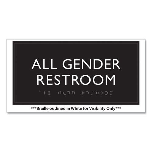Headline Sign Ada Sign All Gender Restroom Plastic 4x4 Clear/white
