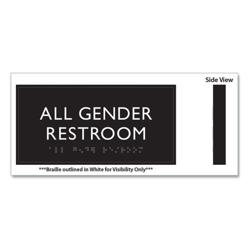 Headline Sign Ada Sign All Gender Restroom Plastic 4x4 Clear/white