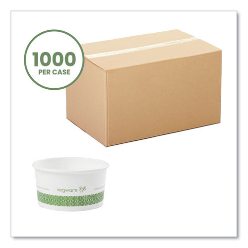 Vegware™ Soup Containers 6 Oz 3.5" Diameterx1.7"h Green/white Paper 1000/Case