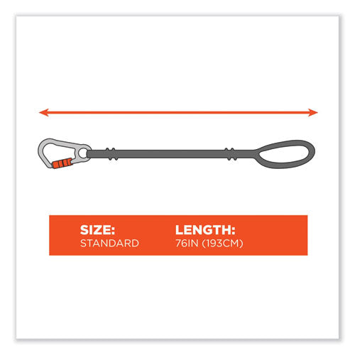 Ergodyne Squids 3148 Tool Lanyard W/xl Carabiner+threaded Loop 80 Lb Max Work Capacity 76" Orange/black