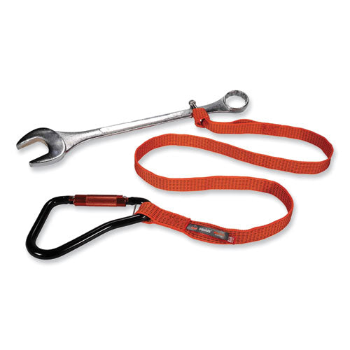 Ergodyne Squids 3148 Tool Lanyard W/xl Carabiner+threaded Loop 80 Lb Max Work Capacity 76" Orange/black