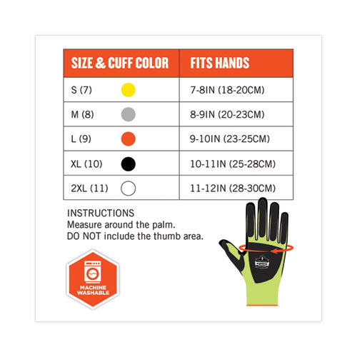 Ergodyne Proflex 7141 Ansi A4 Dir Nitrile-coated Cr Gloves Lime Medium Pair