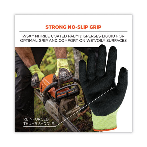 Ergodyne Proflex 7141 Ansi A4 Dir Nitrile-coated Cr Gloves Lime Medium Pair