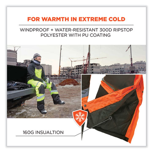 Ergodyne Glowear 8928 Class E Hi-vis Insulated Bibs 4x-large Orange