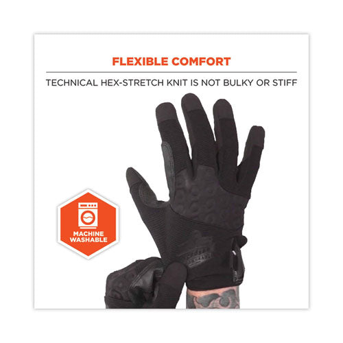 Ergodyne Proflex 710blk Abrasion-resistant Black Tactical Gloves Black Large Pair