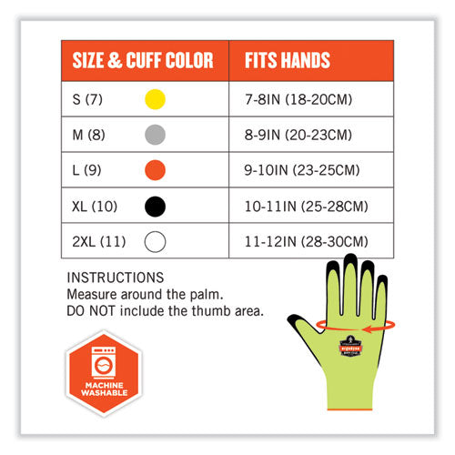 Ergodyne Proflex 7021 Hi-vis Nitrile-coated Cr Gloves Lime Small Pair