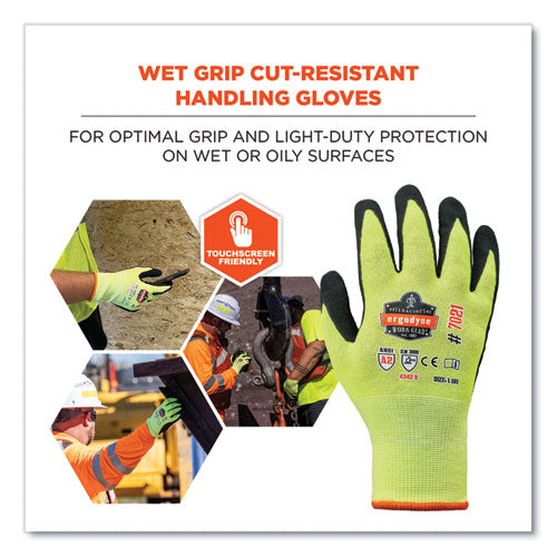 Ergodyne Proflex 7021 Hi-vis Nitrile-coated Cr Gloves Lime Small Pair