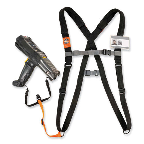 Ergodyne Squids 3138 Padded Barcode Scanner Lanyard Harness 27" Arm Straps18.5" Lanyardblack/orange/grayships In 1-3 Business Days