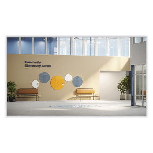 Ghent Coda Low Profile Circular Non-magnetic Glassboard 36 Diameter White Surface