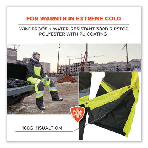 Ergodyne Glowear 8928 Class E Hi-vis Insulated Bibs 3x-large Lime