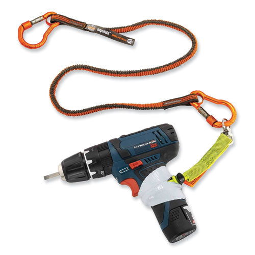 Ergodyne Squids 3110f(x) Tool Lanyard W/aluminum Carabiners 10lb Max Work Capacity 38" To 48"orange/grayships In 1-3 Business Days