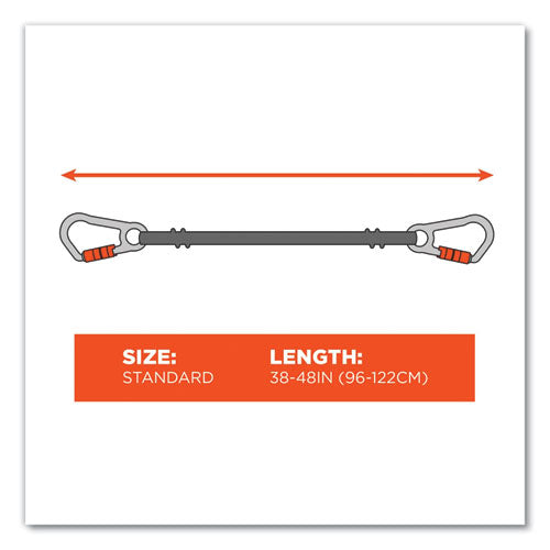 Ergodyne Squids 3111f(x) Tool Lanyard W/stainlesssteel Carabiners15lb Max Work Cap 38" To 48"orange/grayships In 1-3 Business Days